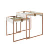 Conjunto Mesa Lateral Columbia (Mármol Blanco/Hierro Dorado)