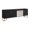 Rack Trendy 160cm - Negro/Mármol (Pie Dorado)