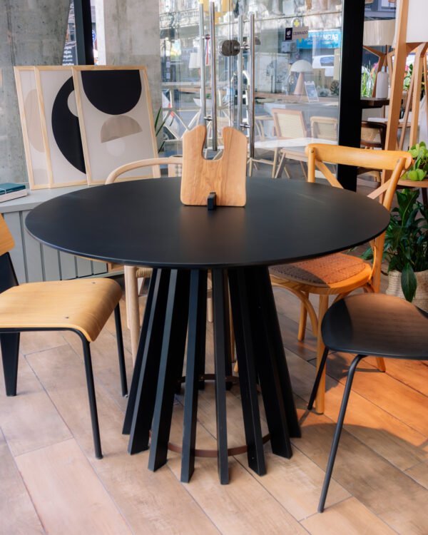 Mesa de Comedor Pipa Redonda 110cm - Negra - Imagen 2