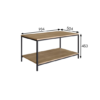 Mesa de Centro Ratona Rectangular Tapa Doble (Marrón Claro y Hierro Negro) - Imagen 2