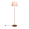 Lámpara de Pie Slim Madera, Hierro Dorado y Pantalla Algodón