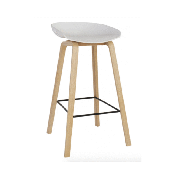 Butaca Taburete Barra Shell - Blanca