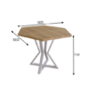 Mesa de Comedor Hexagonal 1m (Marrón Claro/Hierro Blanco) - Imagen 2