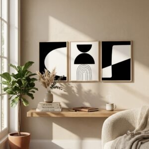 Kit 3 Cuadros - Abstracto Negro - 30 × 40