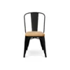 Silla Tolix Asiento de Madera Metal Negro Brillante - Imagen 2