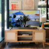 Rack TV Praga Peroba con tela 140 cm - Imagen 4