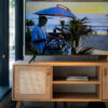 Rack TV Praga Peroba con tela 140 cm - Imagen 3