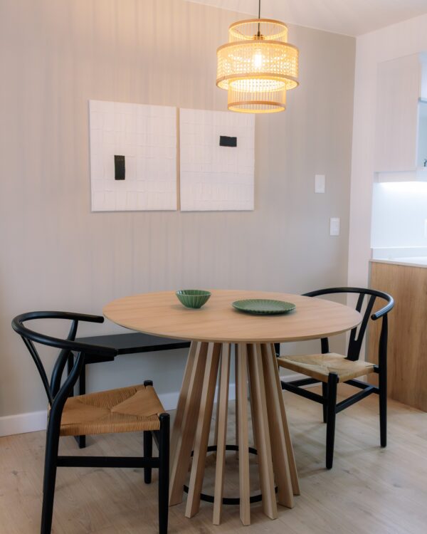 Mesa de Comedor Pipa Redonda 110cm - Crudo - Imagen 2