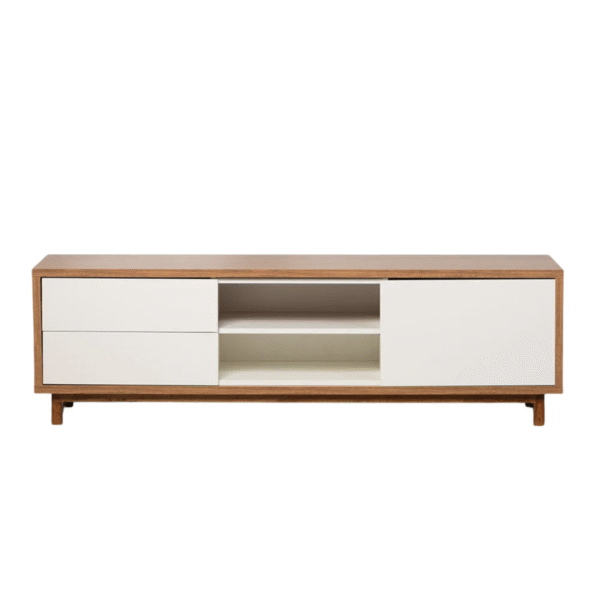 Rack Zúrich 160cm - Blanco/ Marrón