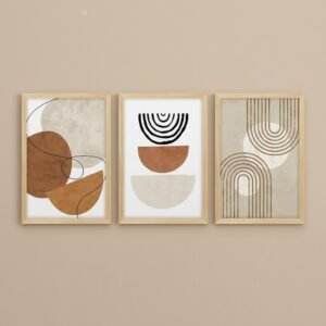 Kit 3 Cuadros - Abstracto Marrón - 40 x 60