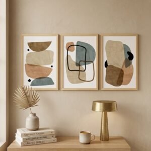 Kit 3 Cuadros - Abstracto Celeste - 40 x 60