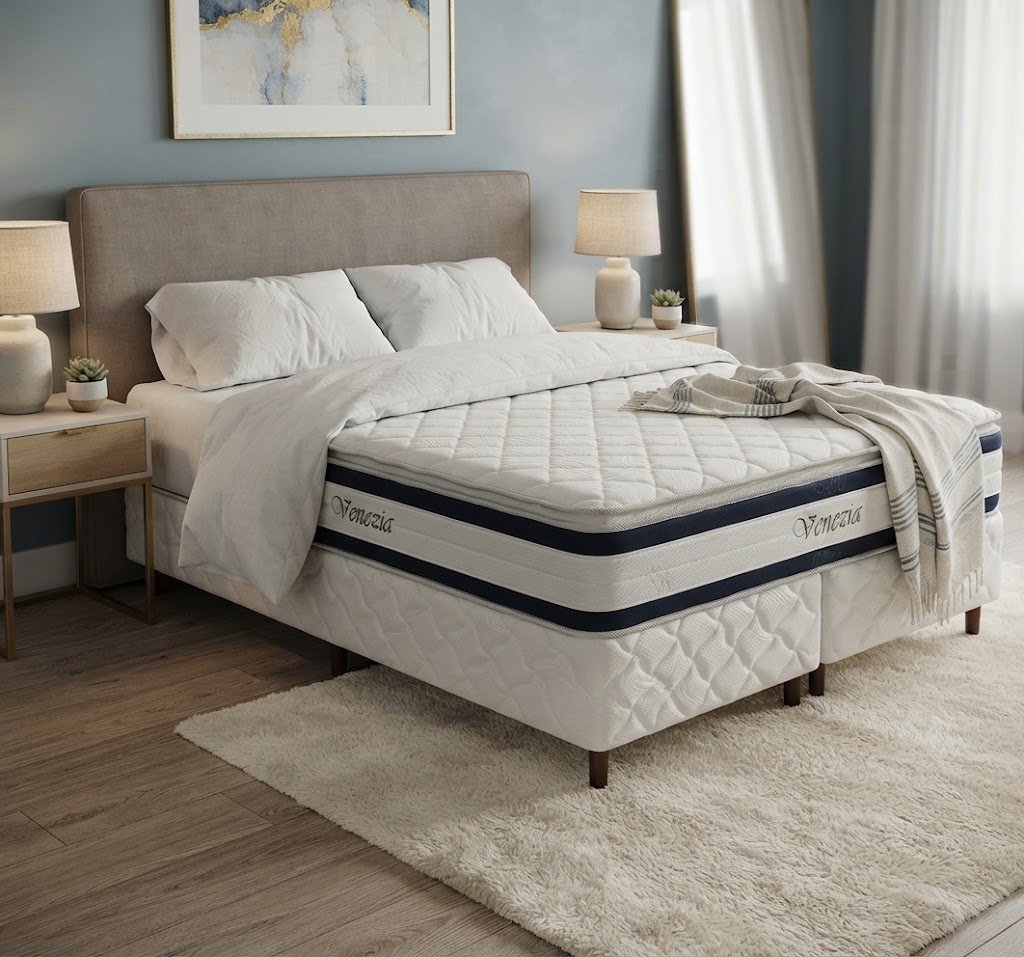 Conjunto Sommier Venecia Espuma - Queen (160x200) - Imagen 2
