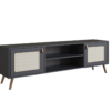 Rack TV Praga Negro con Tela 160 cm