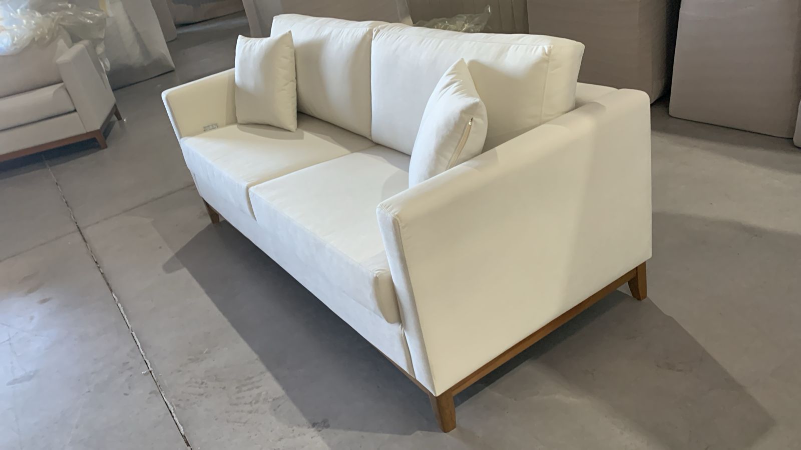 Sofá Felini 3 cuerpos (200cm) - Crudo Aqua Block - Imagen 3