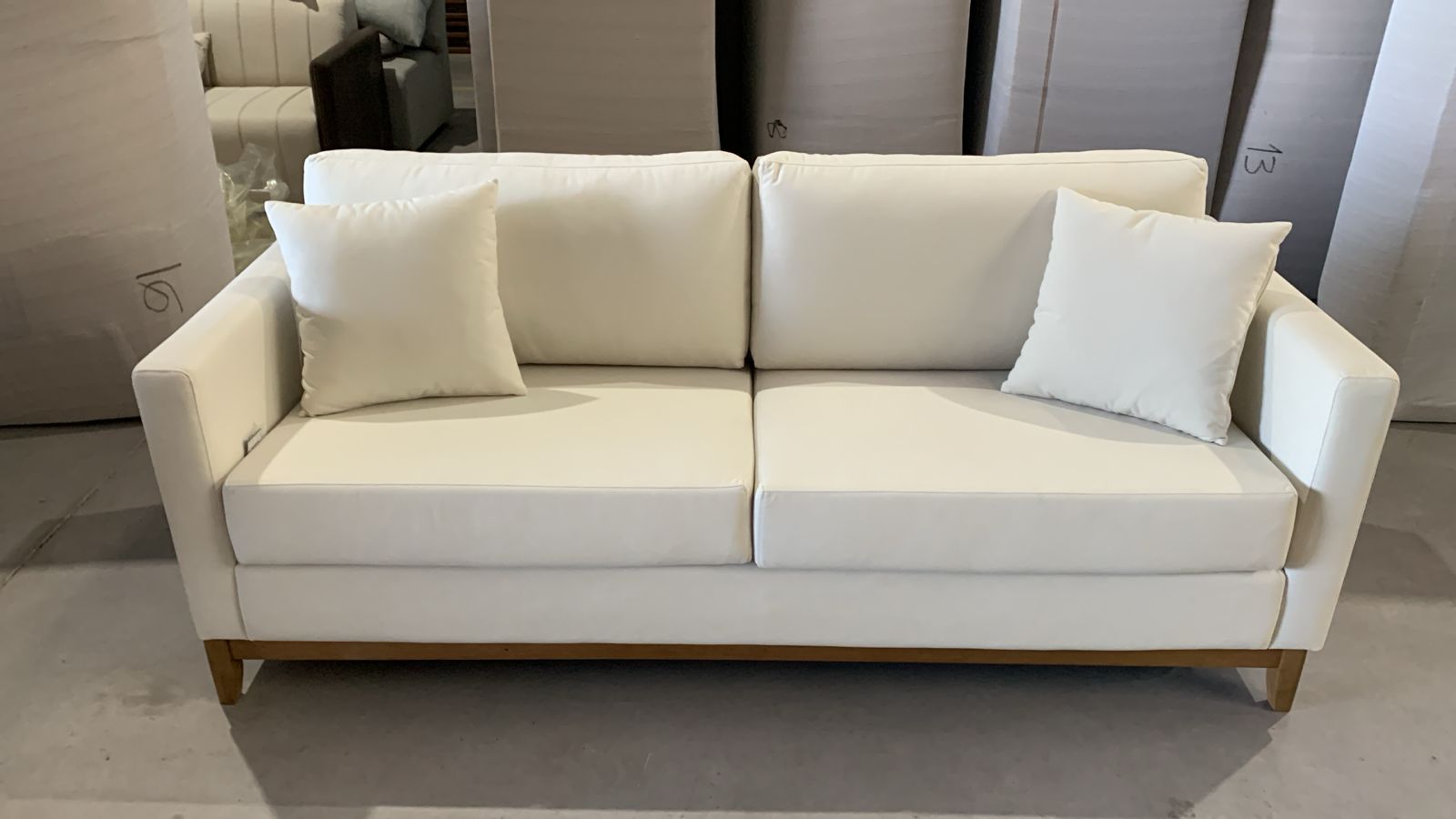 Sofá Felini 3 cuerpos (200cm) - Crudo Aqua Block - Imagen 2