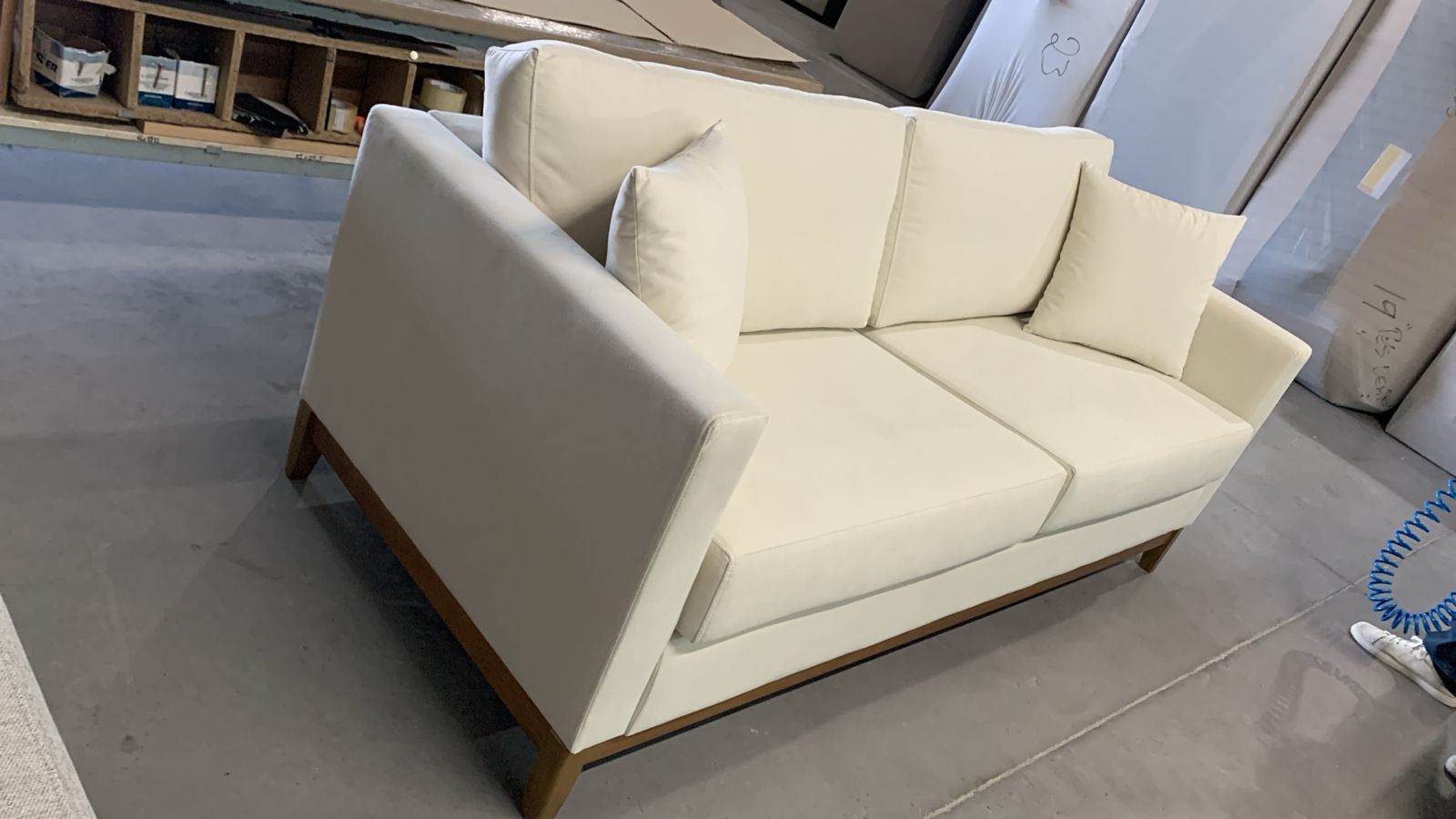 Sofá Felini 3 cuerpos (200cm) - Crudo Aqua Block - Imagen 4