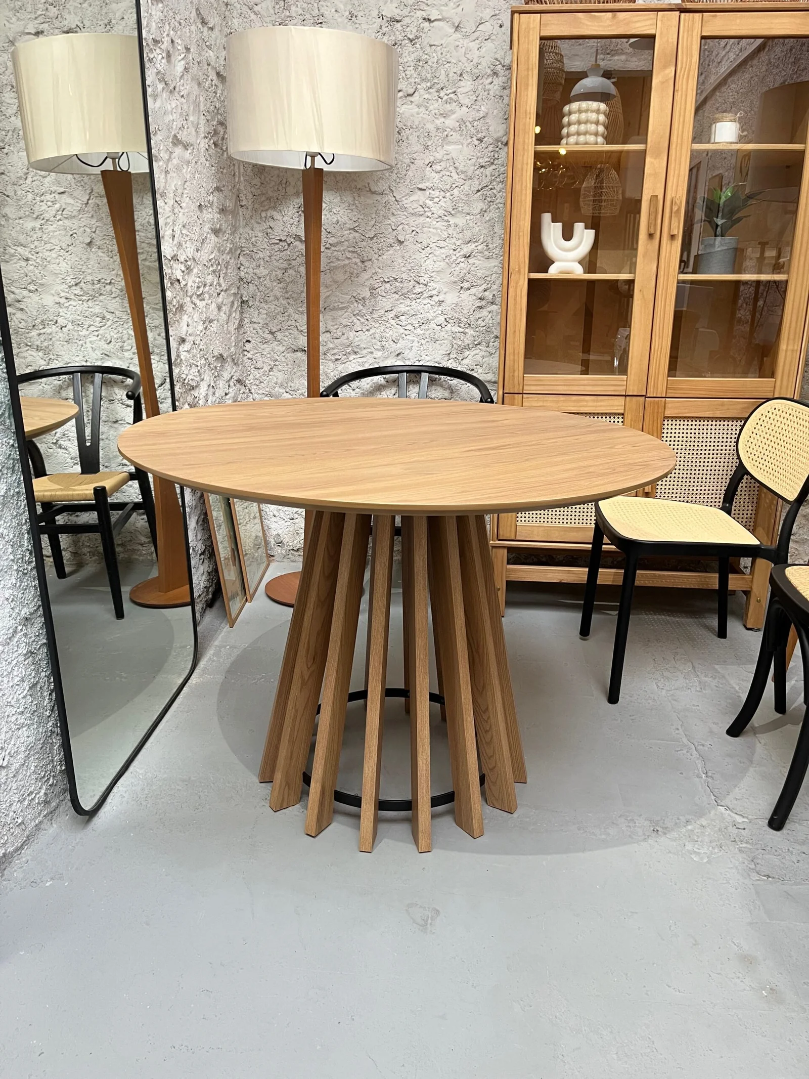 Mesa de Comedor Pipa Redonda 110 cm - Marrón Claro - Imagen 2