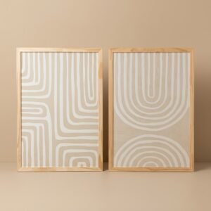 Kit 2 Cuadros - Abstracto Beige - 30 x 40