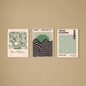 Kit 3 Cuadros - Artistas Verde - 30 × 40