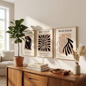 Kit 3 Cuadros - Matisse Beige/Negro - 40 x 60