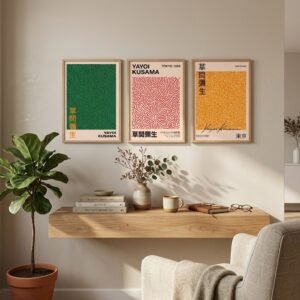 Kit 3 Cuadros - Yayoi Kusama Colores - 30 × 40