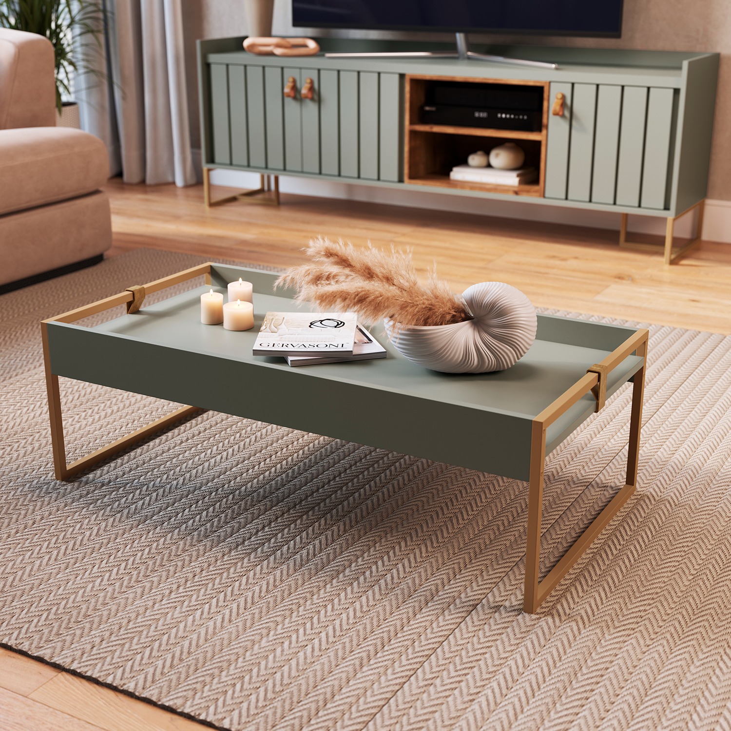 Rack Trendy Verde (Pie Dorado) 180 cm - Imagen 7