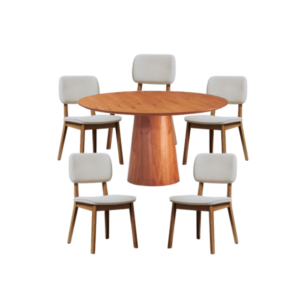 Juego de Comedor Mesa Redonda Duna 120cm con Silla Classic