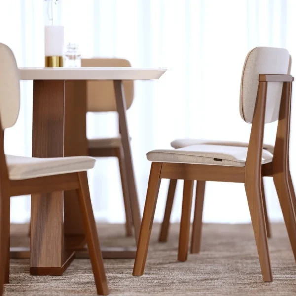 Silla de Comedor Classic en tela Bouclé/Natural - Imagen 6