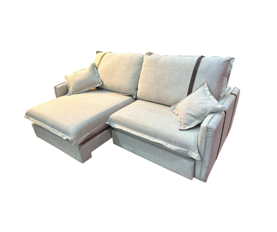 Sofá Ginebra 3 Cuerpos 220cm - Beige Lino- Citas de Cuero