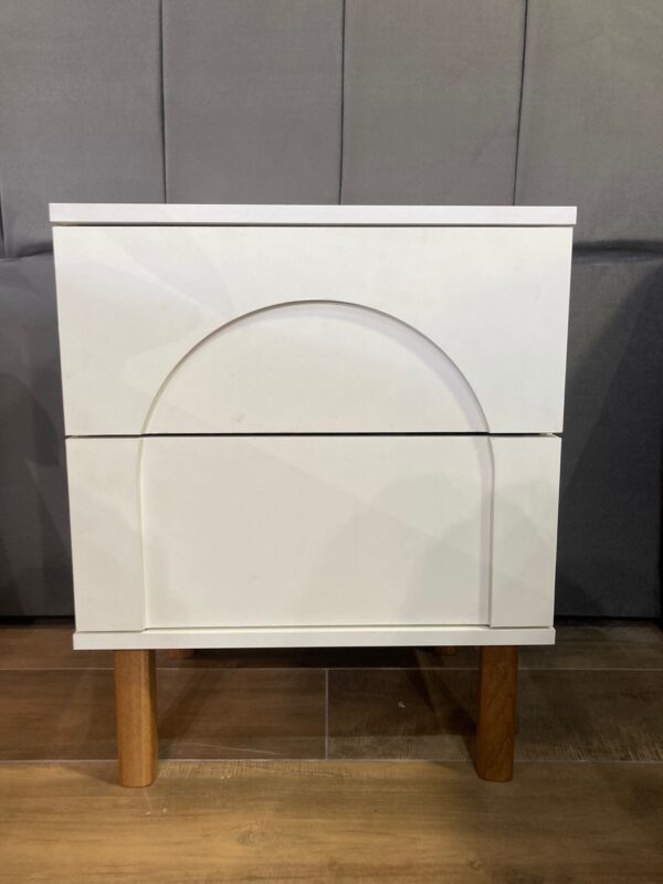 Mesa de Luz Arco 2 Cajones - Blanco - Imagen 5