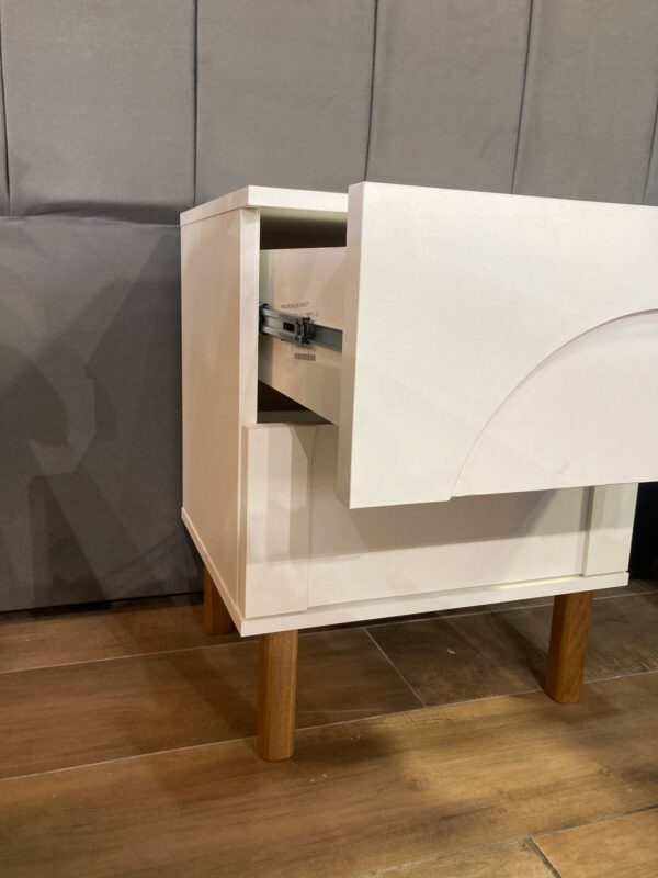 Mesa de Luz Arco 2 Cajones - Blanco - Imagen 6