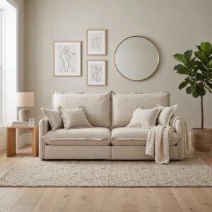 Sofá Ginebra 3 Cuerpos 220cm - Beige Lino