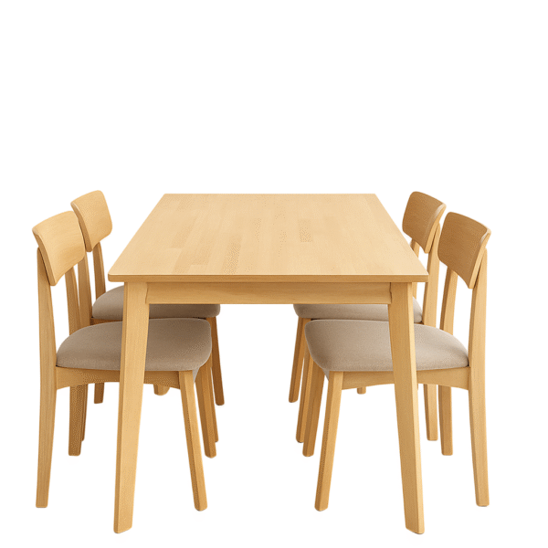 Juego de Comedor Marruecos Mesa Rectangular 110cm + 4 Sillas