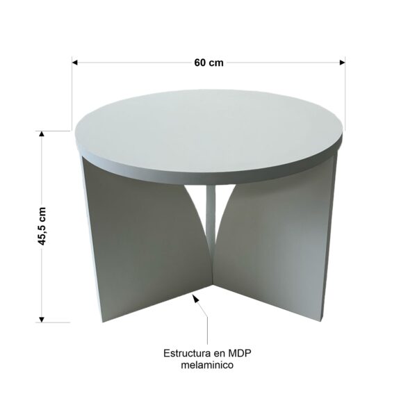 Mesa de Centro Arco 60cm - Blanco - Imagen 5