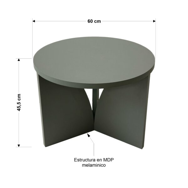 Mesa de Centro Arco 60cm – Verde - Imagen 3