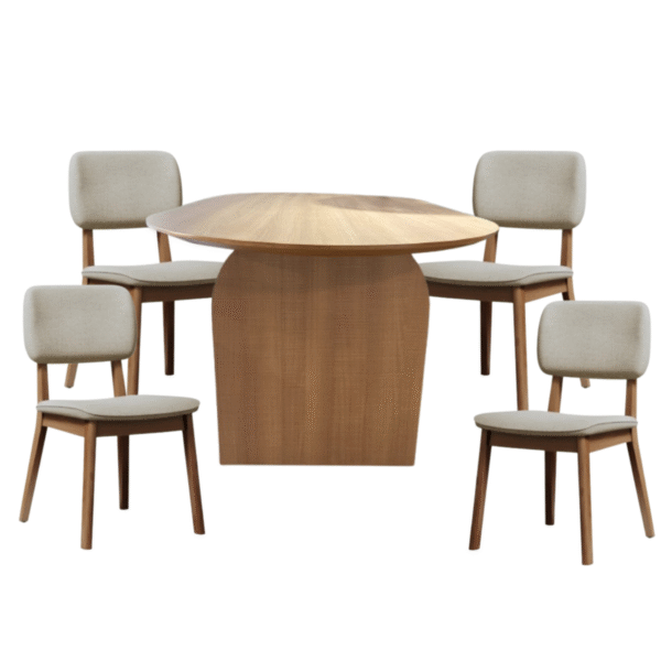 Juego de Comedor Mesa Ovalada Arco 160cm + 4 Sillas Classic