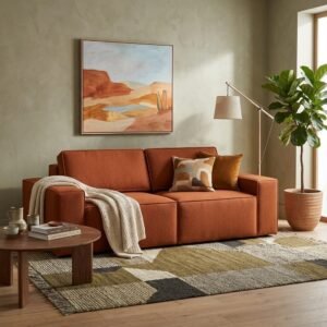 Sofá Retráctil España 3 Cuerpos (210cm) EASY CLEAN – Terracota