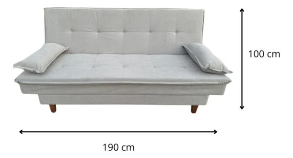 Sofá Cama Dakar 3 Cuerpos 190cm - Gris Bouclé - Imagen 2