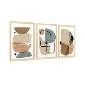 Kit 3 Cuadros – Abstracto Celeste – 30 X 40