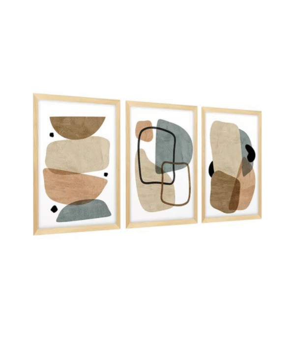 Kit 3 Cuadros – Abstracto Celeste – 30 X 40