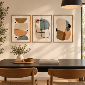 Kit 3 Cuadros – Abstracto Celeste – 30 X 40