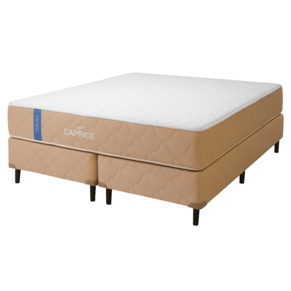 Conjunto Sommier Caprice Espuma Alta Densidad – King – Beige