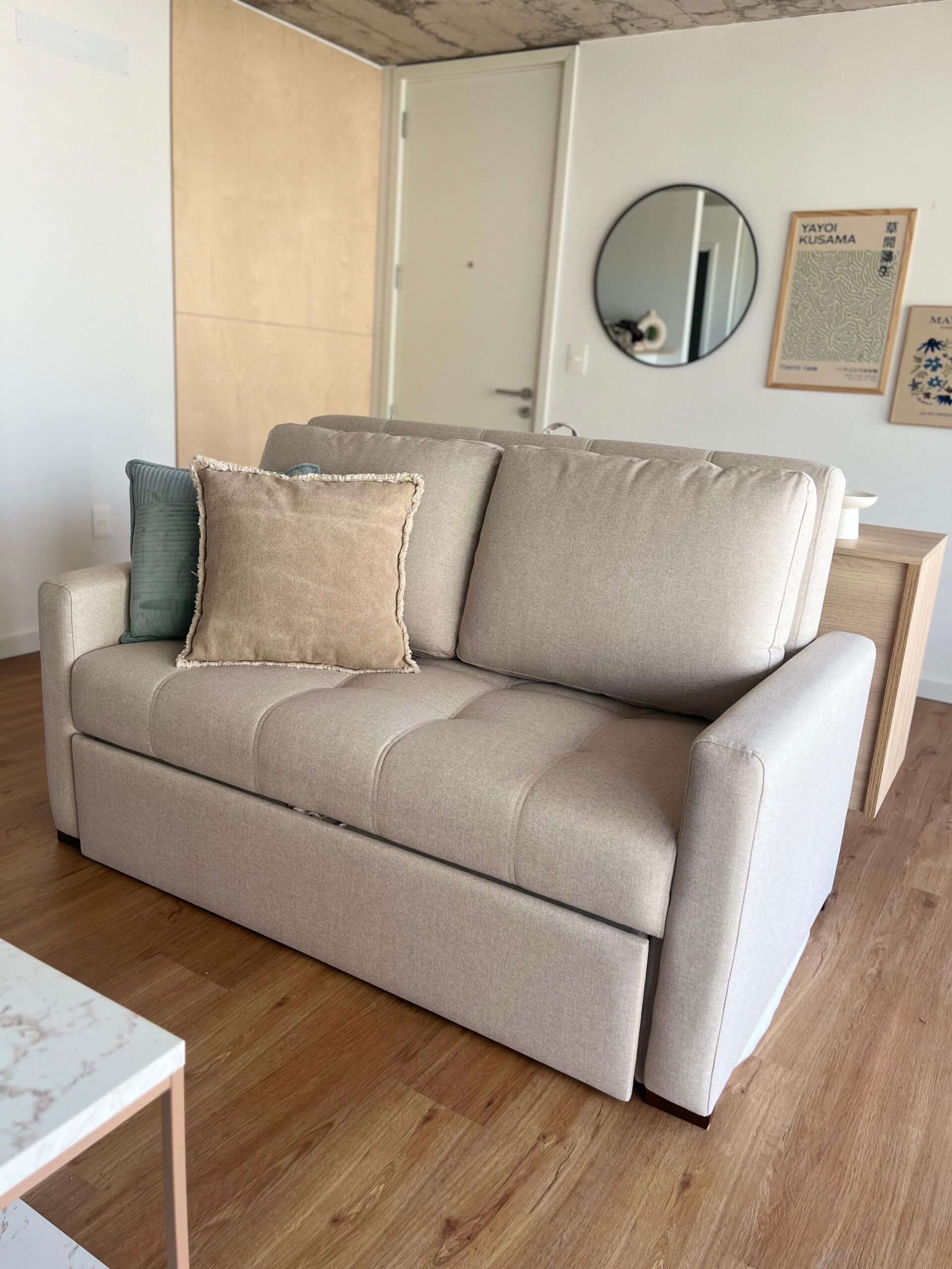 PREVENTA - Sofá Cama Dallas 2 Cuerpos 150cm - Beige Aqua Block - Imagen 2