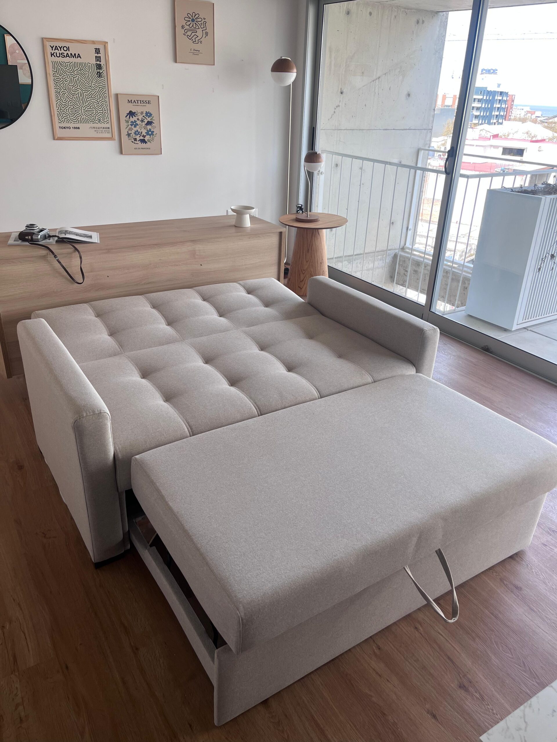 PREVENTA - Sofá Cama Dallas 2 Cuerpos 150cm - Beige Aqua Block - Imagen 5