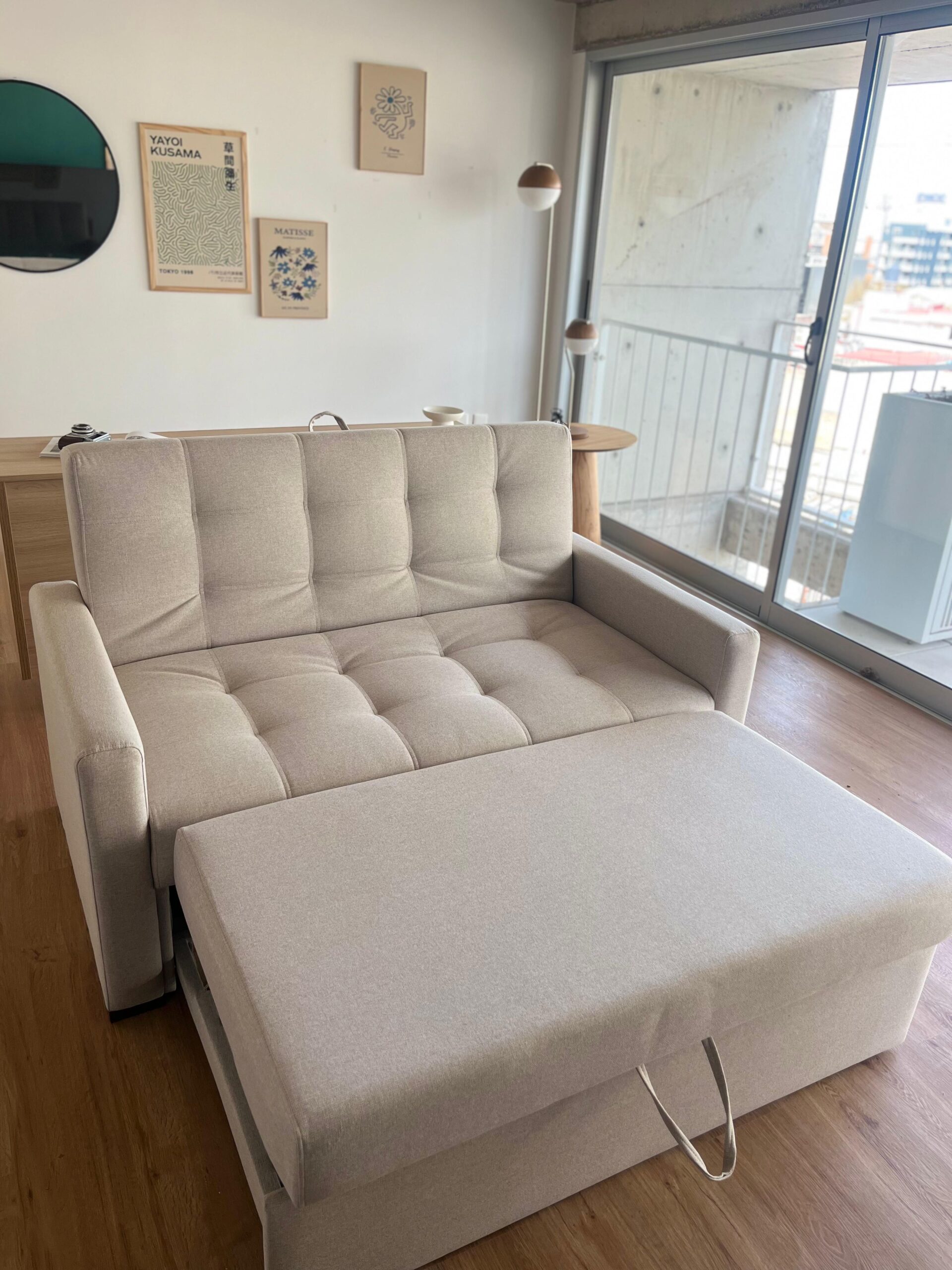 PREVENTA - Sofá Cama Dallas 2 Cuerpos 150cm - Beige Aqua Block - Imagen 4