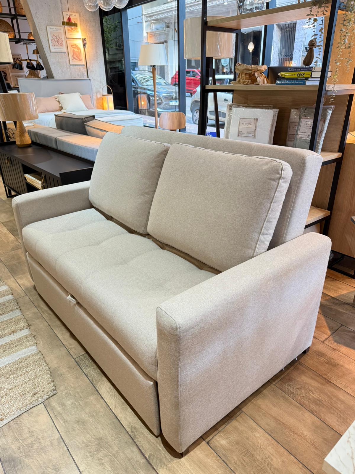 PREVENTA - Sofá Cama Dallas 2 Cuerpos 150cm - Beige Aqua Block - Imagen 7