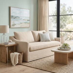 Sofá Manchester con Funda Desmontable 2 Cuerpos (155cm) – Beige