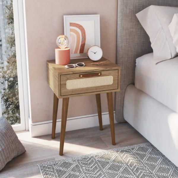 Mesa de Luz Praga – Olmo con Esterilla - Imagen 3