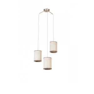 Lampara de Techo 3 Colgantes Apollo - Madera y Esterilla