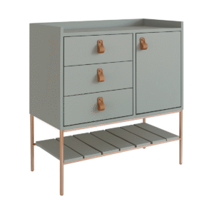 Comoda Multifuncional – Verde / Pie Dorado